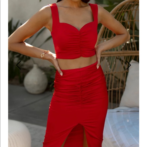 Runaway The Label Dresses & Skirts - VDAY Red Sexy Top Skirt Set